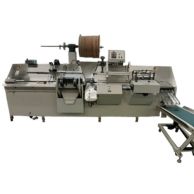 The James Burn BB420 In-Line Split Punch - Wire Binder Closer is a fully integrated wire binding system featuring stations for punching, binding, and closing, with a spool of Wire-O® at the rear and a conveyor system for efficient output handling.