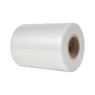 A single roll of PlatinumPET DigiBOND Ultra Grip Commercial Laminating Film features a smooth, glossy surface and a sturdy cardboard core.