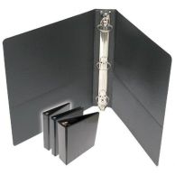 2" Standard Black Round Ring Clear View Binders - 12pk Image 1
