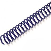A close-up of "4:1 Navy 12" Spiral Plastic Coils" displaying tightly wound, durable loops designed to securely bind documents.