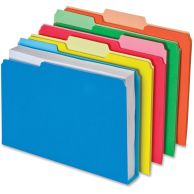 Pendaflex Double Stuff File Folders [Letter-Size, Assorted Colors, with 1/3-Cut Tabs] - 50/Pack Image 1