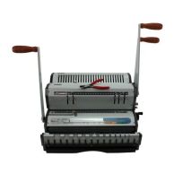 The Akiles DuoMac 421 4:1 Plastic Coil and 2:1 Wire Binding Machine is a heavy-duty dual-function binding system featuring two punching levers, disengageable dies, and a built-in wire closer, designed for versatile document binding with both plastic coils