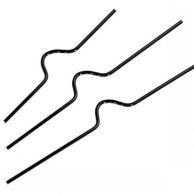 Three Black Wire Calendar Hangers are laid out on a white background, each featuring a central bend for hanging and straight arms for securing into binding spines.