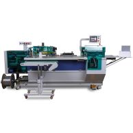 The CB40PB Automatic Plastic Coil Punch and Bind Machine is shown with a coil supply reel, a touchscreen control panel, and an advanced feeding system for high-volume punching and binding of plastic coils.