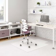 Deflecto® DuraMat Clear Chair Mat for Carpet (Moderate Use) Lipped Shape with Beveled Edges Image 1