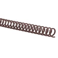 A close-up of 4:1 Black Rose 12" Spiral Plastic Coils, showcasing their deep, dark rose color and evenly spaced loops designed for 4 holes per inch binding.