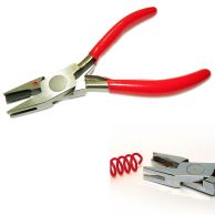 A pair of Cutting & Crimping Pliers For Spiral Binding Coil with red rubber-coated handles and a specialized metal tip, designed to cut and crimp plastic binding coils securely, preventing them from unraveling.