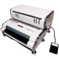 The Akiles CoilMac EPI Standard Electric Punch & Electric Coil Inserter is a heavy-duty spiral binding machine featuring an integrated electric punch, adjustable disengageable pins, and a built-in electric coil inserter for streamlined document binding.