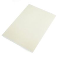 A single translucent adhesive sheet is displayed on a flat surface, representing 7 ⅝" x 11" Coverbind® FlexiGlue Print On-Demand Glue Sheets.