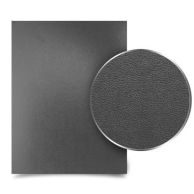 Sedona Dark Gray Premium 17pt Vinyl Report Covers shown with a smooth, leather-like texture and a close-up detail highlighting the subtle grain pattern.