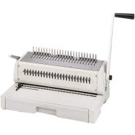 The Tamerica DuraBind TCC 242 14" Legal Plastic Comb Binding Machine features a heavy-duty manual punching and binding system with a high-leverage handle, precision punching dies, and a built-in comb spreader for professional-quality document binding.