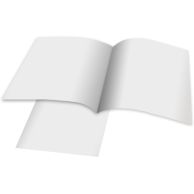 Blank sheets of paper, representing 8.5" x 11" White Portrait Fastback Endleaves, showing a clean, smooth surface.