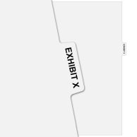 "EXHIBIT X" Uncollated Avery Style Side Tabs [Letter Size] (25/bag) (Discontinued)