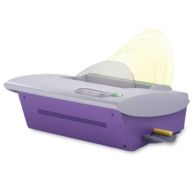 A Fastback Model 20 Binding Machine with a sleek purple and gray design, featuring a curved automatic book clamp and digital display, designed for high-speed thermal binding of professional-quality documents.