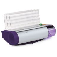 The Fastback Model 9 Binding Machine is a compact and modern thermal binding system with a sleek silver and purple design, featuring a clear guide for aligning documents and control buttons for easy operation.