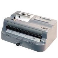 The Akiles Finish-@-Coil E1 Electric Spiral Binding Coil Inserter & Electric Crimper is a compact, heavy-duty machine featuring an integrated electric coil inserter, adjustable crimping mechanism, and multiple pitch settings for efficient and precise spir