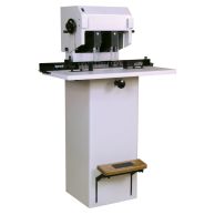 The Spinnit® FMM-2 Manual 2-Spindle Floorstanding Paper Drill with foot pedal and dual spindles.