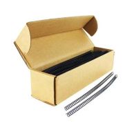 An open box contains a neatly arranged set of GBC Premium ColorCoil 8mm Navy Spiral Coils, with two coils placed outside the box for display.