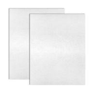 Two White Embossed Grain Paper Covers are stacked slightly offset, showcasing their textured surface and clean, professional appearance.