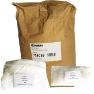 A large brown paper sack and two clear plastic bags containing white granules of Fastbind Hot Melt Binding Glue [EVA & PUR Glue], labeled for use in professional perfect binding applications.