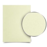 Ivory Linen 8.5" x 11" Covers With Windows are shown, featuring a rectangular window cut-out and a close-up view highlighting the textured linen surface.