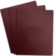 Three Maroon Linen Paper Report Covers are stacked slightly offset, highlighting their rich color and smooth, textured finish.