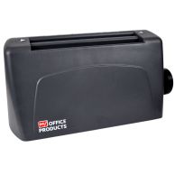 Martin Yale P6500 Manual Paper Folder in black plastic housing with top-loading paper slot and control knob on the side, labeled with the MY Office Products logo.