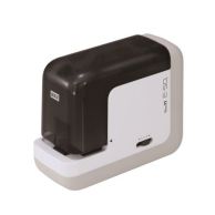 Compact Max USA BH-11F All-in-One 35-Sheet Portable Electronic Stapler with a black and white design.