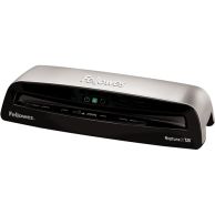 The Fellowes Neptune3 125 12.5" Pouch Laminator features a sleek black and silver design with clearly labeled control buttons on the front panel for easy operation.