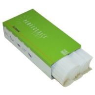 A partially opened green box labeled “Perfectback Strip” displays a stack of Fastback Perfectback TA Temperature Activated Strips for Model 20, neatly arranged with curved adhesive edges visible.