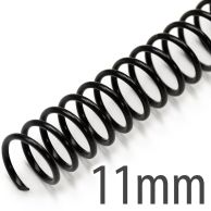 11mm (7/16") Black Spiral Plastic Coils [36" Long, 4:1 Pitch, 90 Sheet Capacity (approx)] (100/Box)