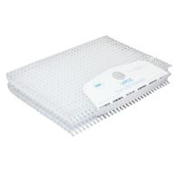 A stack of Frost GBC Pro-Click Pronto Cassettes is shown, featuring pre-loaded spines designed for quick and easy binding with automated Pro-Click systems.