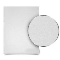 A sheet with a close-up circle highlighting the texture represents the "Sand Finish Poly Covers," showcasing a durable, slightly rough surface for protecting documents.