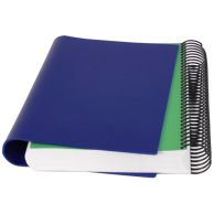 A thick document is bound with a black coil and reinforced using SlanTIS Coil Binding Sleeve Spine Formers to maintain the alignment and structure of the binding.