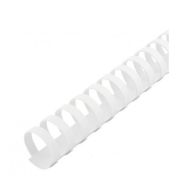 A single White Plastic Binding Comb is laid diagonally against a white background, featuring its signature curved loops and evenly spaced rectangular teeth designed for secure document binding.