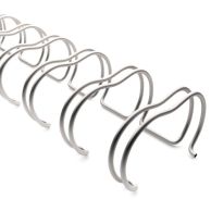 A close-up view of Silver 2:1 Wire-O Twin-Loop Binding Spines arranged in a row, highlighting their double-loop design and durable metallic finish for securing thick documents.