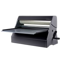 The XyronPRO XM2500 25" Cold Laminator displays a wide manual-feed tray and crank handle designed for large-format lamination projects.