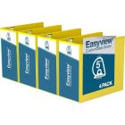 Easyview 5" Yellow Letter Size Premium Customizable Angle D Ring View Binders (4/Pack)