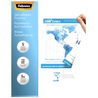 Fellowes Self-Adhesive Luggage Tag Laminating Pouches with Loops - Pack of 5 Image 1