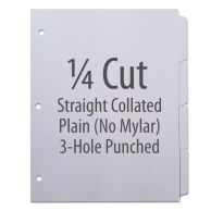 1/4 Cut Copier Tabs [Straight Collated, No Mylar, 3-Hole] (1260 Tabs) (Discontinued)