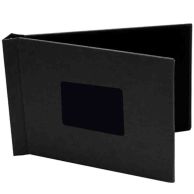 8" x 12" Landscape Black Cloth Pinchbook Hard Cover Photo Books with Window (5 Pack) - Clearance Sale (Discontinued)