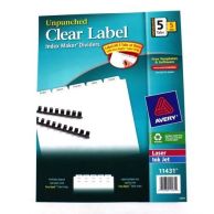 Avery 5-tab 11" x 8.5" Clear Label Unpunched Dividers - 5pk Image 1