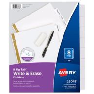 Avery 8-tab White Big Tab Write-On Dividers - 23078 - Clearance Sale Image 1
