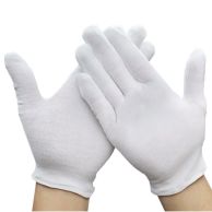 White Cotton Gloves, 100% Cotton Seamless Gloves