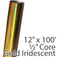 12" x 100' Gold Iridescent Foil Fusing Roll with 1/2" Core (Discontinued)