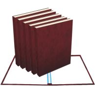 8.5" x 11" Maroon Suede Portrait Fastback Hardcovers (25 Books)