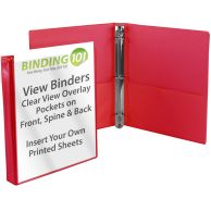 Red Colored Clearview Ring Binders