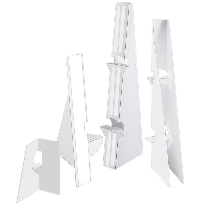 12" White Self-Stick Easel Back [Single-Wing] (Case of 250) Item#02EASEL1232
