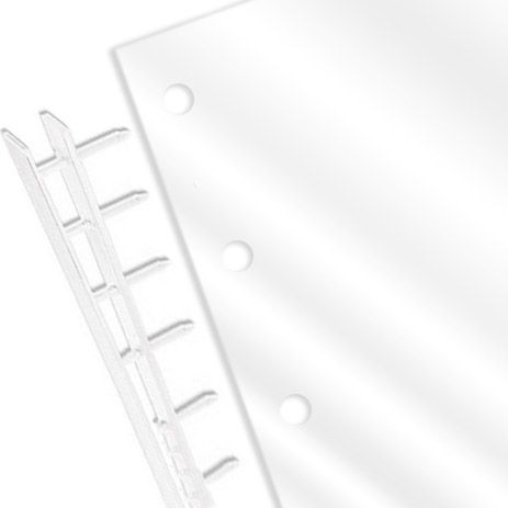 8.5" x 11" Clear Gloss Covers with 9 Round Holes for 8.5 Edge Velo Binding [5 Mil, Square Corners, No Tissue] (100pk)