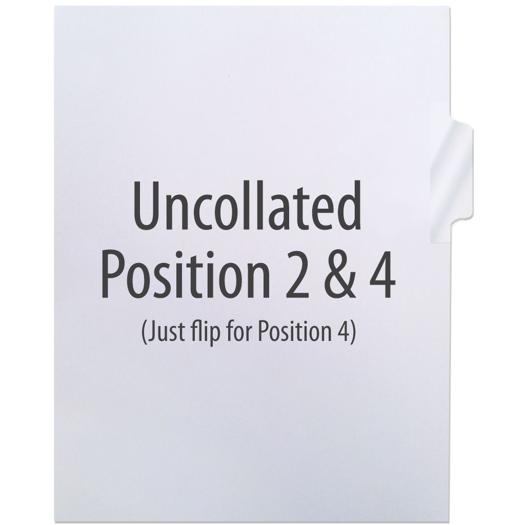 1/5 Cut Copier Tabs [Uncollated, Pos. 2 & 4, Mylar] (1,250 Tabs)
